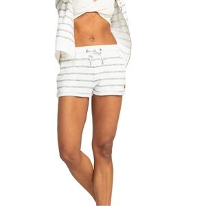 Roxy White and Gray Striped Lounge Shorts LIKE NEW